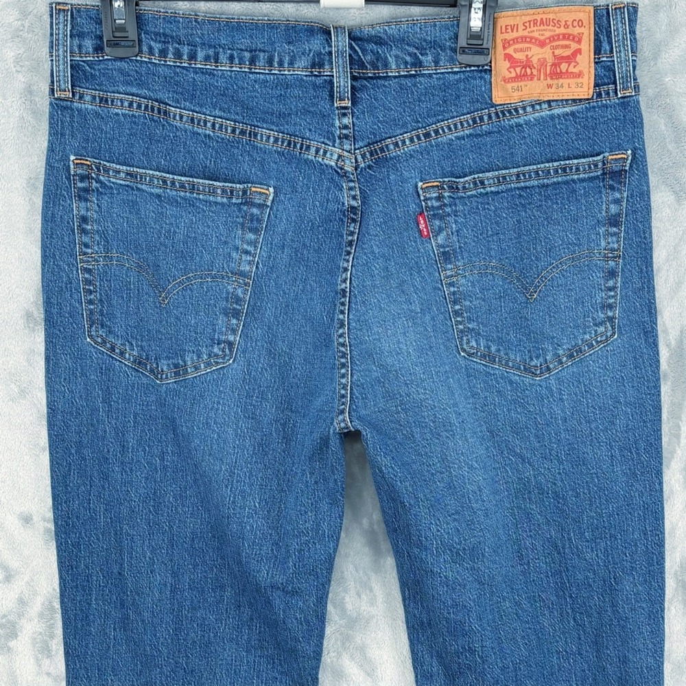 Levi's Mens 541 Athletic Taper Stretch 34x32 (Fits 34x31) Marbled Mid Wash Denim